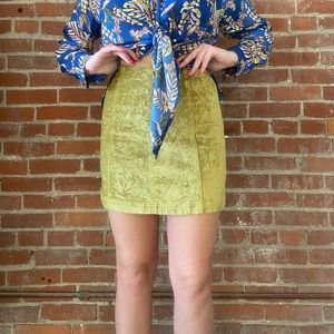Free People Velvet Mini Skirt